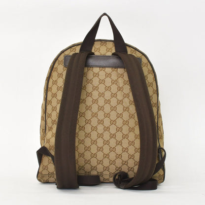 Gucci GG Canvas Backpack Brown Beig Leather Pattern — view 4