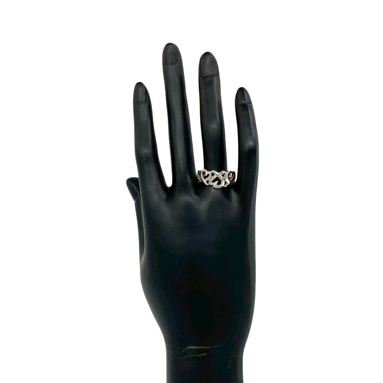 Tiffany & Co Triple Rubbing Heart 925 Sterling Silver Ring — view 2