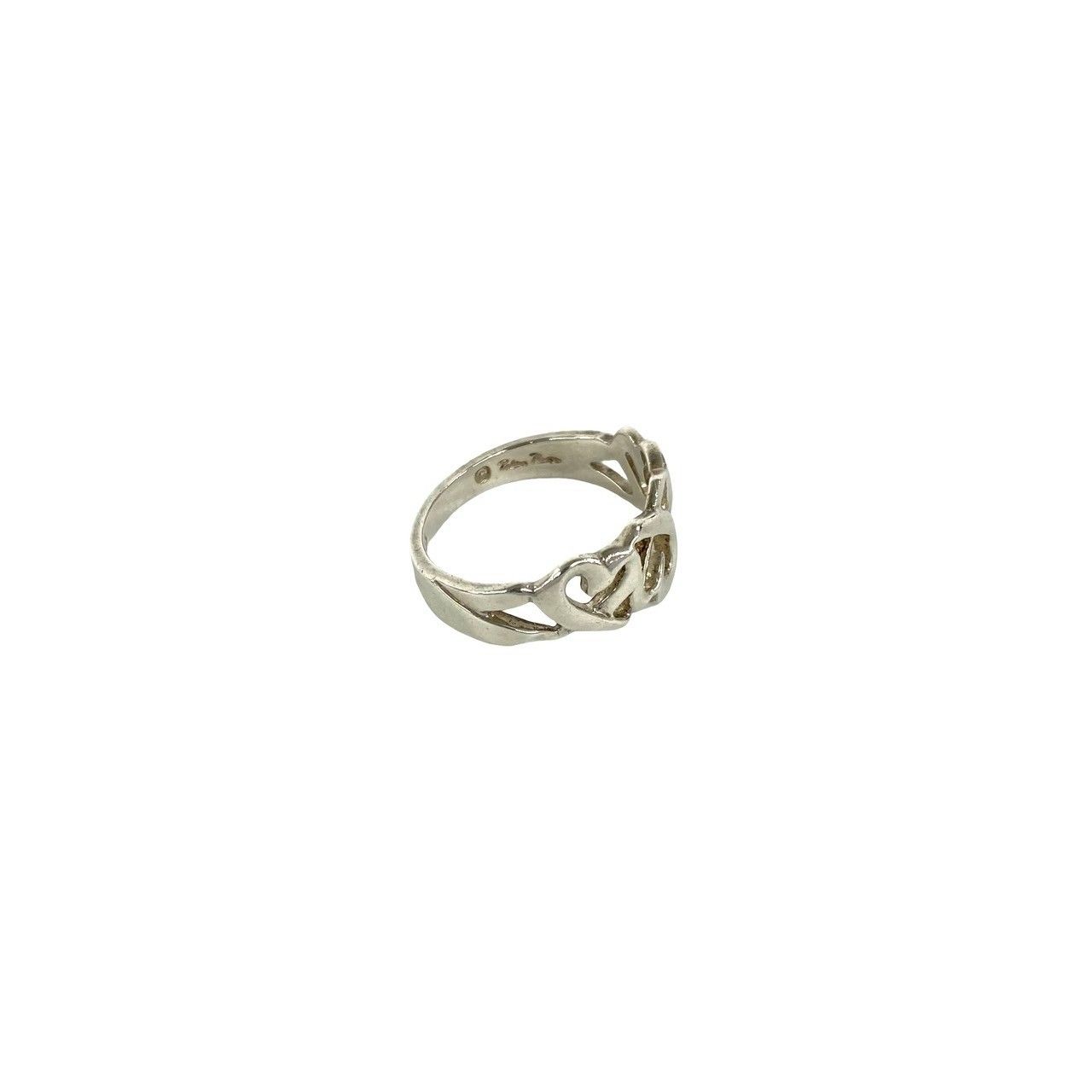 Tiffany & Co Triple Rubbing Heart 925 Sterling Silver Ring — view 5