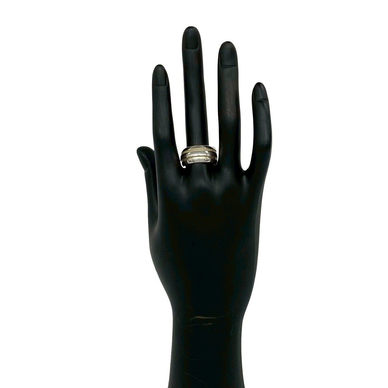 Tiffany & Co Group Double Line Ring 925 Sterling Silver — view 2