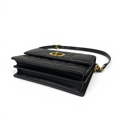 Dior Shoulder Bag Black Gold Miss Caro Macro Cannage Chain — view 4