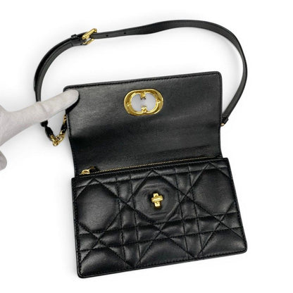 Dior Shoulder Bag Black Gold Miss Caro Macro Cannage Chain — view 6