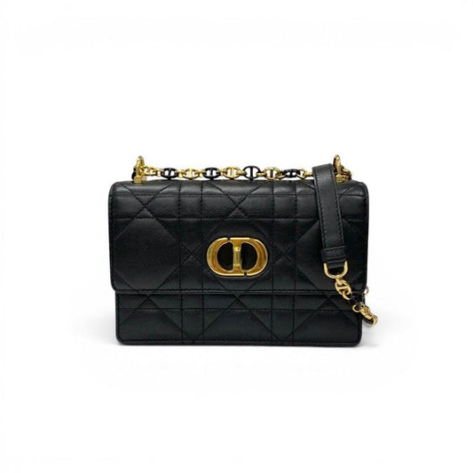 Dior Shoulder Bag Black Gold Miss Caro Macro Cannage Chain