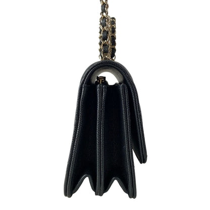 Chanel Clutch Quilted Black 2-Way Bijou Handle Chain Gold — view 2