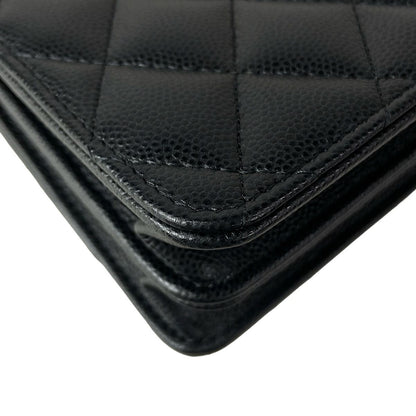 Chanel Clutch Quilted Black 2-Way Bijou Handle Chain Gold — view 9