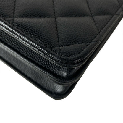 Chanel Clutch Quilted Black 2-Way Bijou Handle Chain Gold — view 8