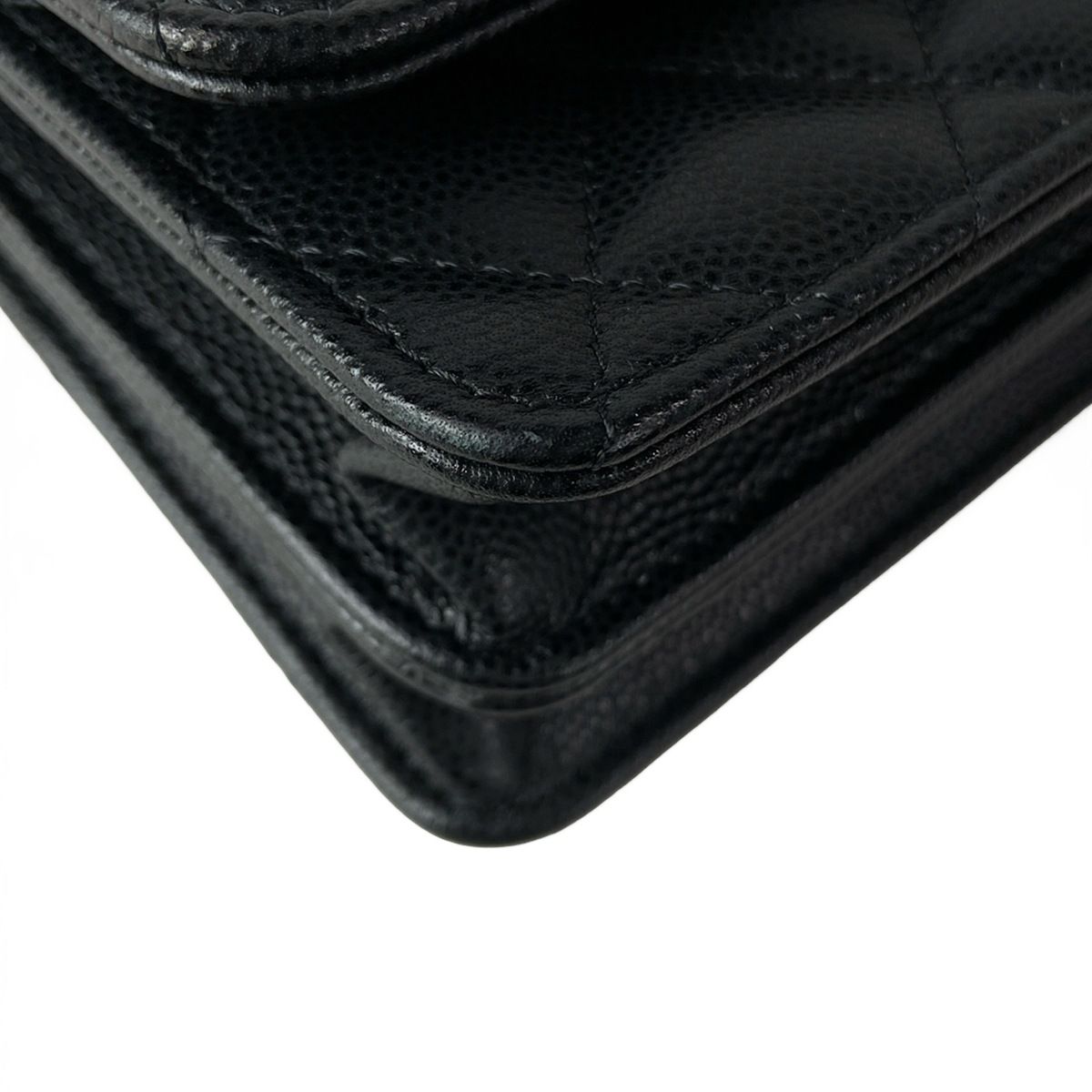 Chanel Clutch Quilted Black 2-Way Bijou Handle Chain Gold — view 7