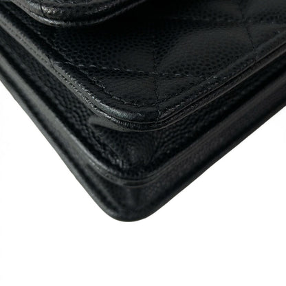 Chanel Clutch Quilted Black 2-Way Bijou Handle Chain Gold — view 7