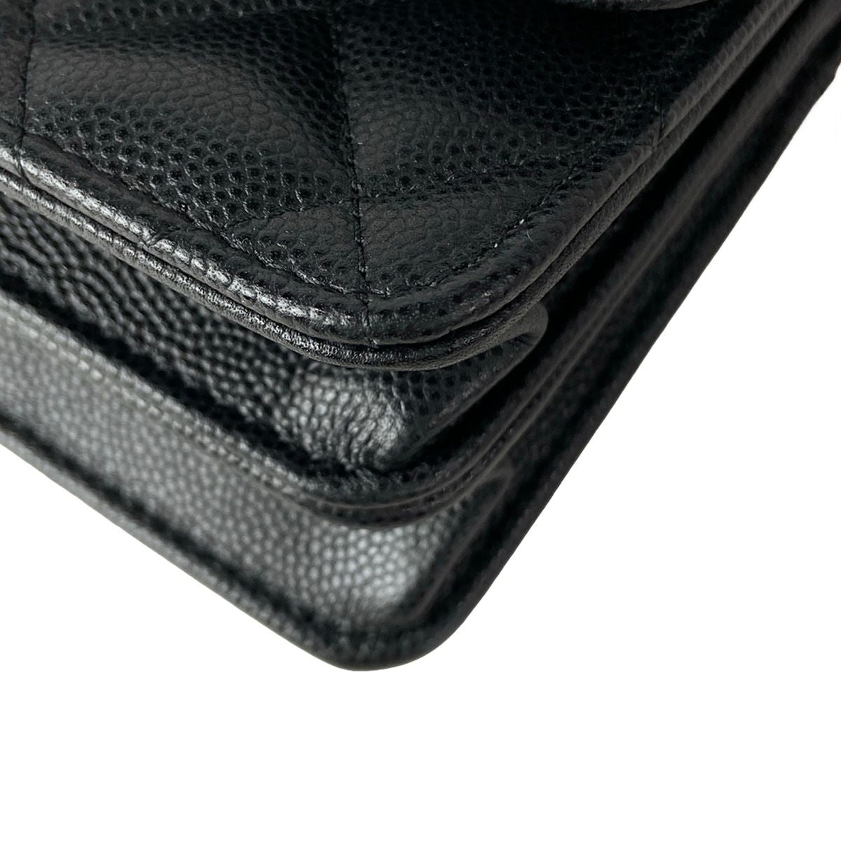 Chanel Clutch Quilted Black 2-Way Bijou Handle Chain Gold — view 6