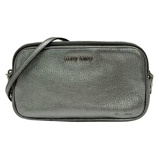 Miu Miu Shoulder Bag Silver Leather