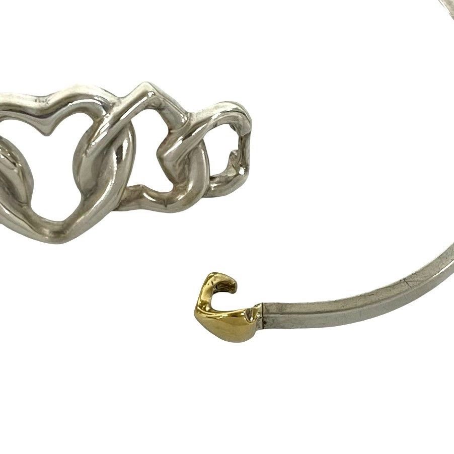Tiffany & Co Vintage Triple Heart Bangle 925 Sterling Silver Bracelet — view 4
