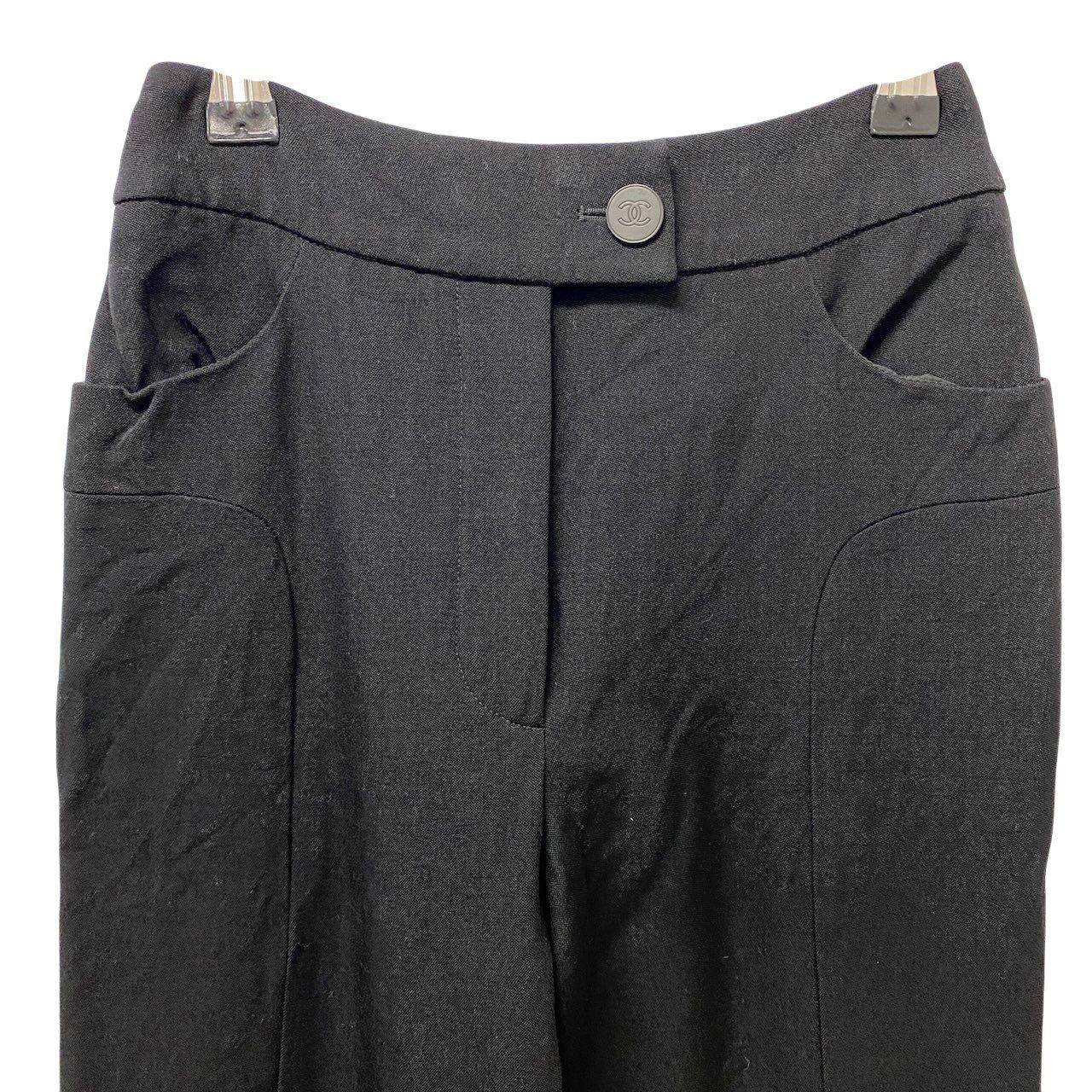 Chanel Trousers Pants Bottom 34 Black Wool — view 4