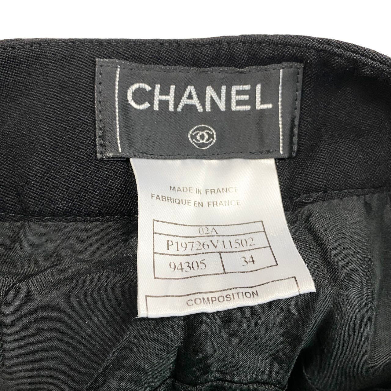 Chanel Trousers Pants Bottom 34 Black Wool — view 9