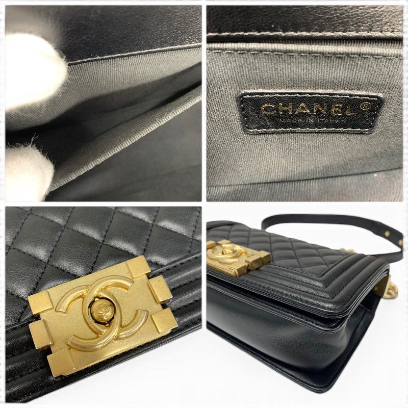 Chanel Shoulder Bag Black Gold 20 Quilted CC Logo Chain — view 9