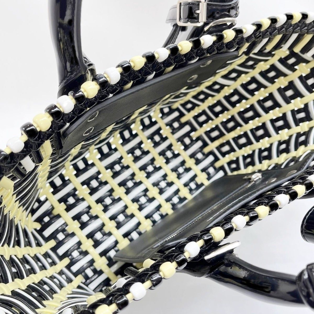 Balenciaga Handbag Bistro Basket XS Black White Yellow — view 7