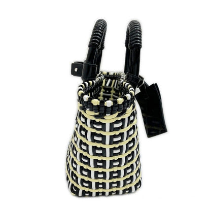 Balenciaga Handbag Bistro Basket XS Black White Yellow — view 4