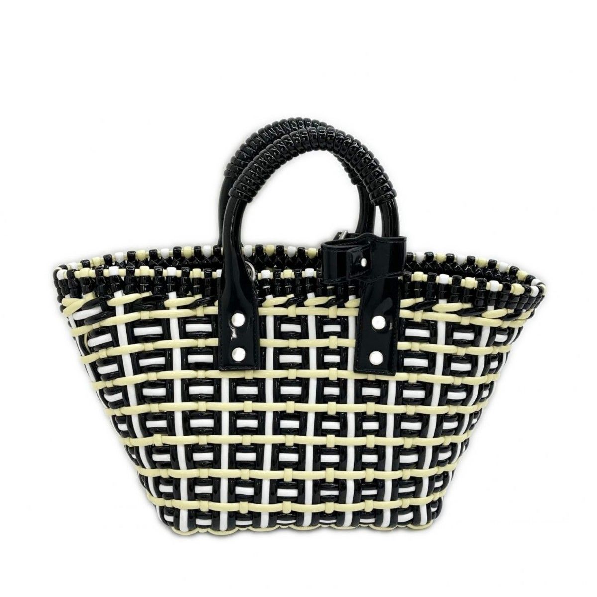 Balenciaga Handbag Bistro Basket XS Black White Yellow — view 2