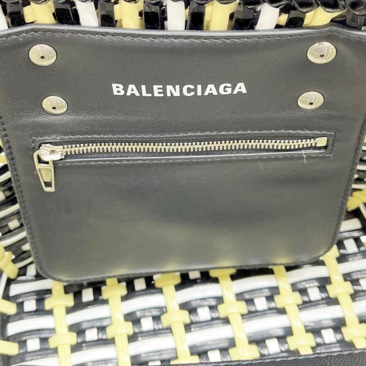 Balenciaga Handbag Bistro Basket XS Black White Yellow — view 8