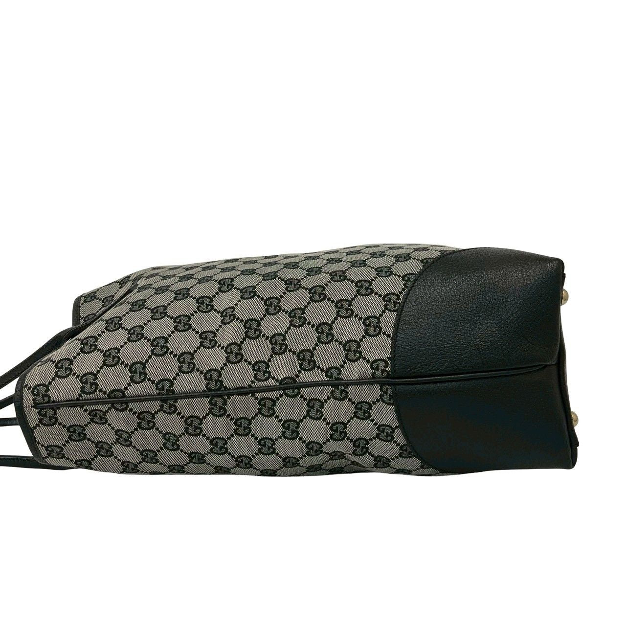 Gucci GG Pattern Canvas Leather Tote Shoulder Bag Business Black — view 5
