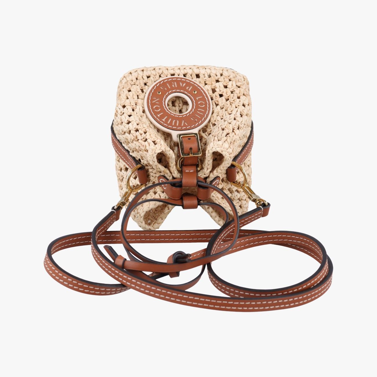 Louis Vuitton Noe Perth Beige Brown Natural Raffia — view 8