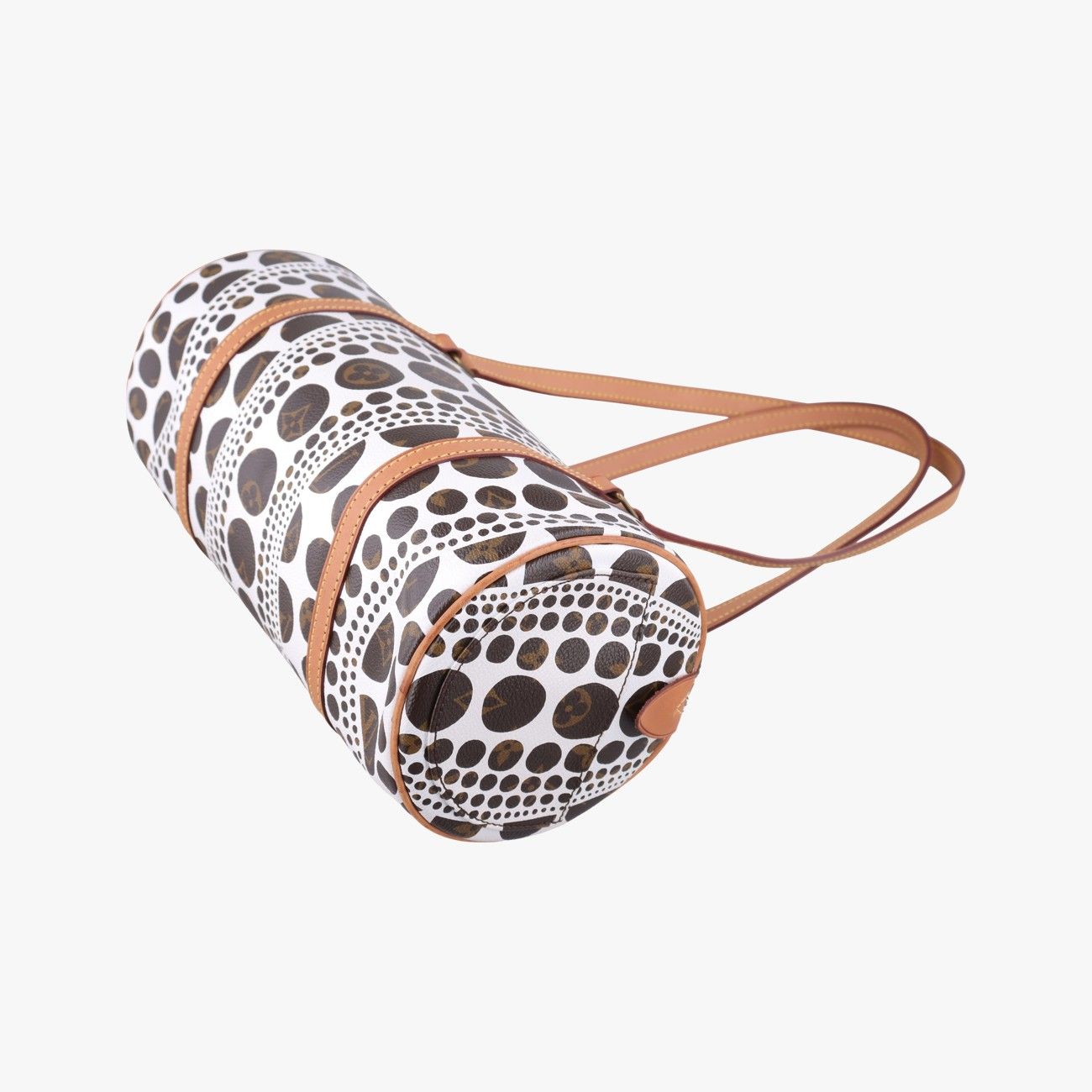 Louis Vuitton Papillon GM White Brown Monogram Pumpkin Dot Handbag — view 4