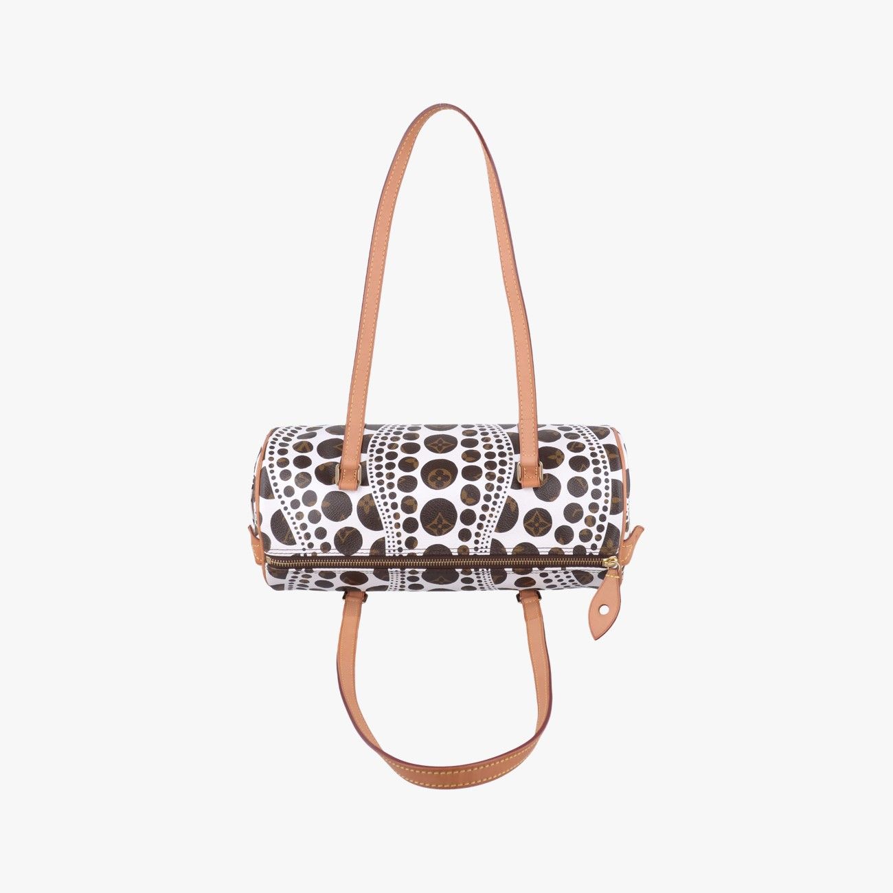 Louis Vuitton Papillon GM White Brown Monogram Pumpkin Dot Handbag — view 8