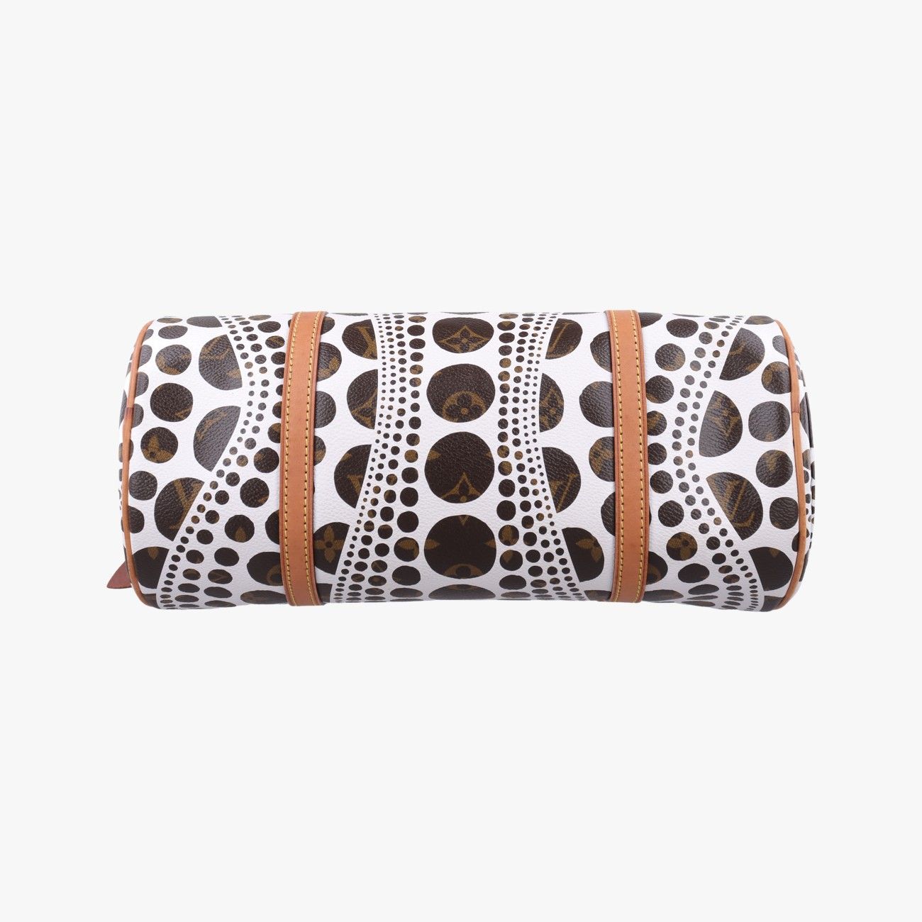 Louis Vuitton Papillon GM White Brown Monogram Pumpkin Dot Handbag — view 3