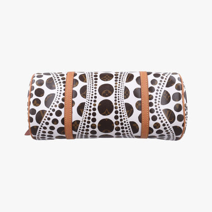 Louis Vuitton Papillon GM White Brown Monogram Pumpkin Dot Handbag — view 3