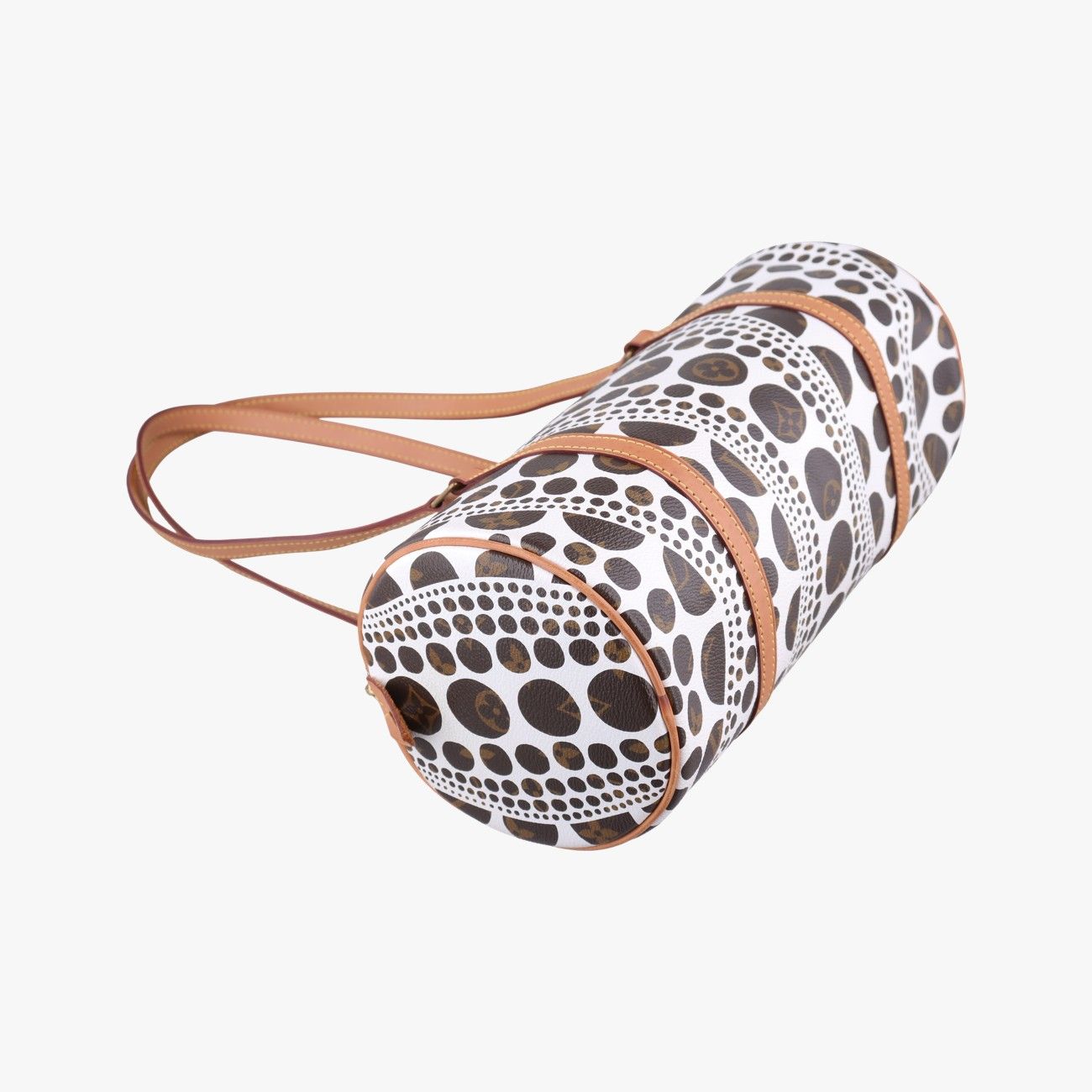 Louis Vuitton Papillon GM White Brown Monogram Pumpkin Dot Handbag — view 5