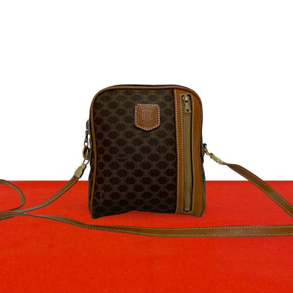 Celine Vintage Magadam Blason Triomphe Pattern Logo Leather Shoulder
