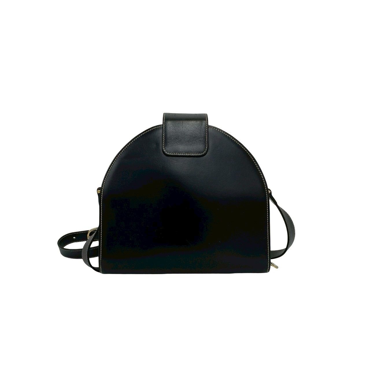 Dior Vintage CD Logo Leather Shoulder Bag Pochette Black — view 3