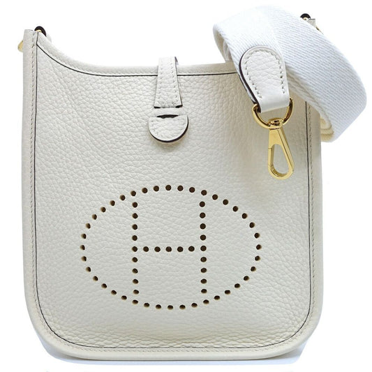 Hermes Evelyne TPM Shoulder Bag Taurillon Clemence Nata Ivory Gold
