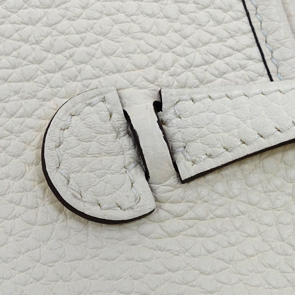 Hermes Evelyne TPM Shoulder Bag Taurillon Clemence Nata Ivory Gold — view 8