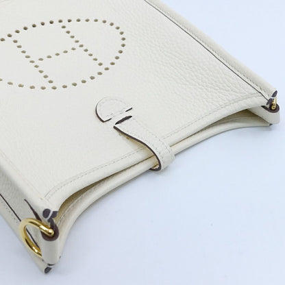 Hermes Evelyne TPM Shoulder Bag Taurillon Clemence Nata Ivory Gold — view 3