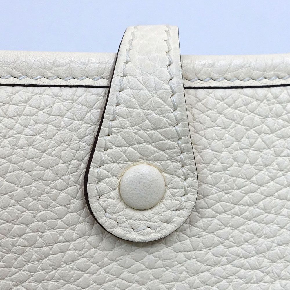 Hermes Evelyne TPM Shoulder Bag Taurillon Clemence Nata Ivory Gold — view 7