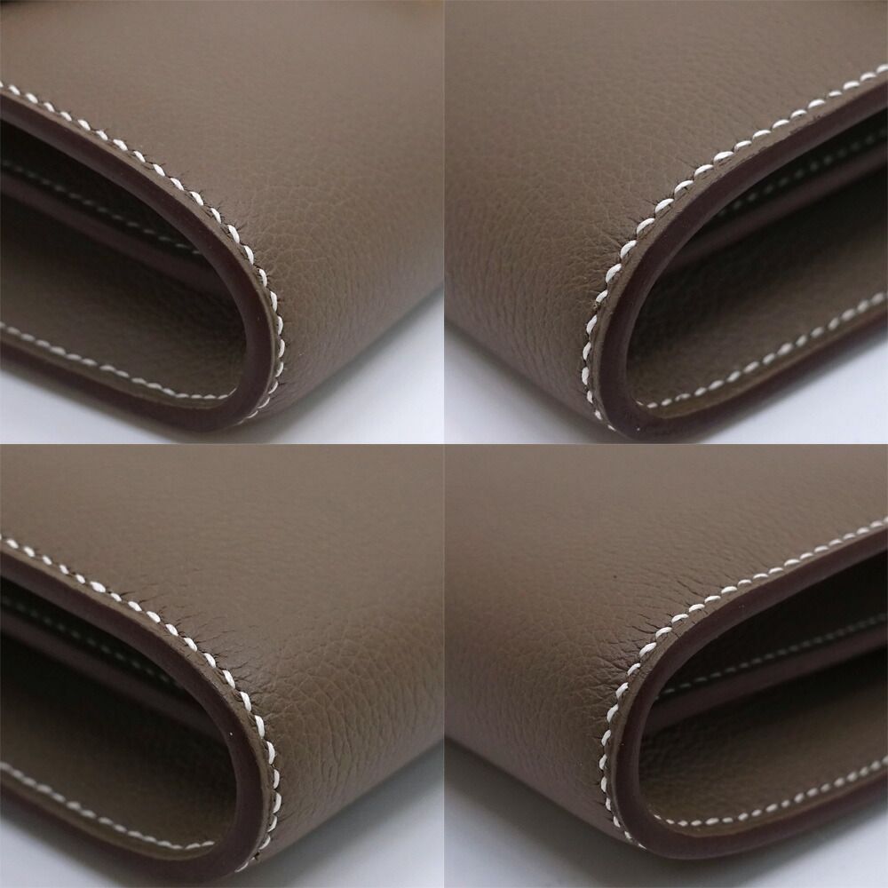 Hermes Constance Long to Go Shoulder Bag Wallet Color Etoupe Gold — view 5