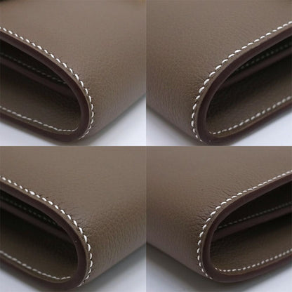 Hermes Constance Long to Go Shoulder Bag Wallet Color Etoupe Gold — view 5