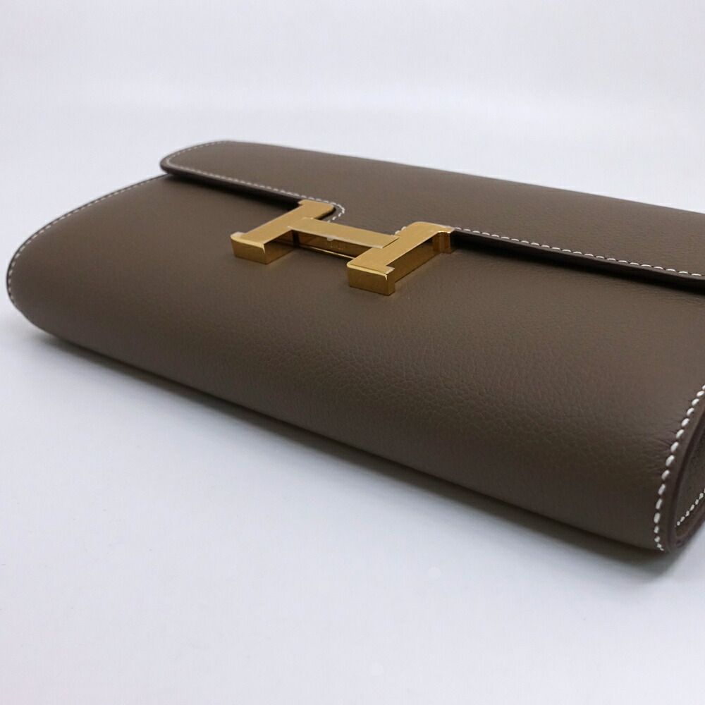 Hermes Constance Long to Go Shoulder Bag Wallet Color Etoupe Gold — view 4
