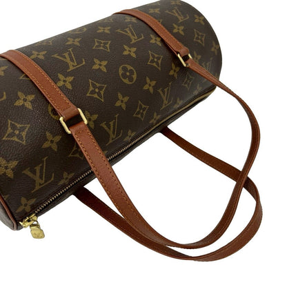 Louis Vuitton Vintage Papillon 30 Monogram Leather Boston Bag Brown — view 4