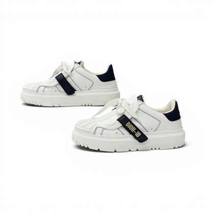 Dior Id Sneakers Leather Rubber White Black Logo Velcro — view 3