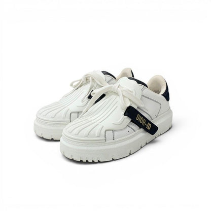 Dior Id Sneakers Leather Rubber White Black Logo Velcro