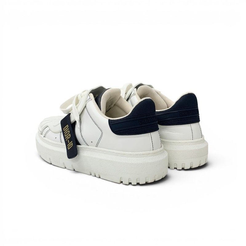 Dior Id Sneakers Leather Rubber White Black Logo Velcro — view 4