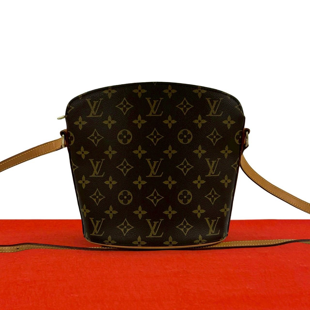 Louis Vuitton Vintage Drew Monogram Leather Shoulder Bag Pochette Brown