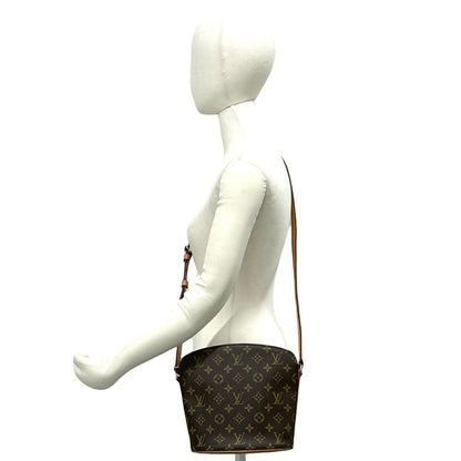 Louis Vuitton Vintage Drew Monogram Leather Shoulder Bag Pochette Brown — view 2