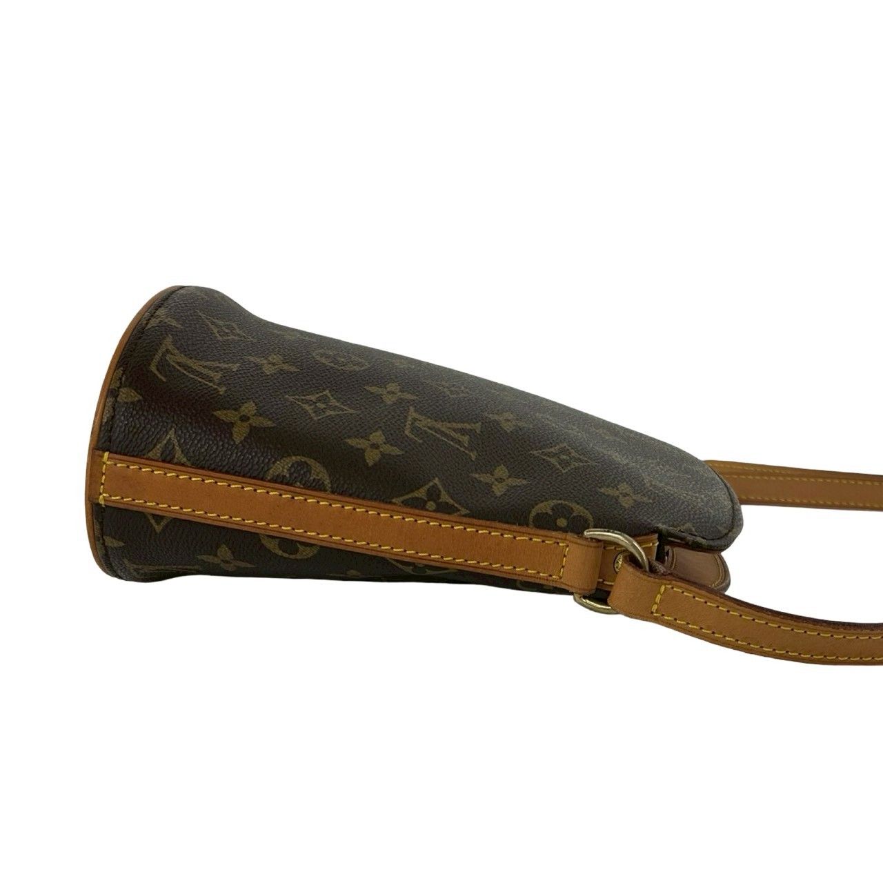 Louis Vuitton Vintage Drew Monogram Leather Shoulder Bag Pochette Brown — view 6