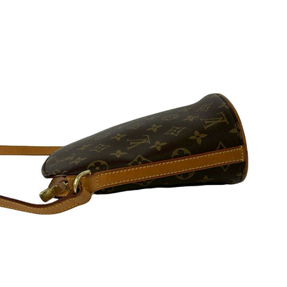 Louis Vuitton Vintage Drew Monogram Leather Shoulder Bag Pochette Brown — view 5