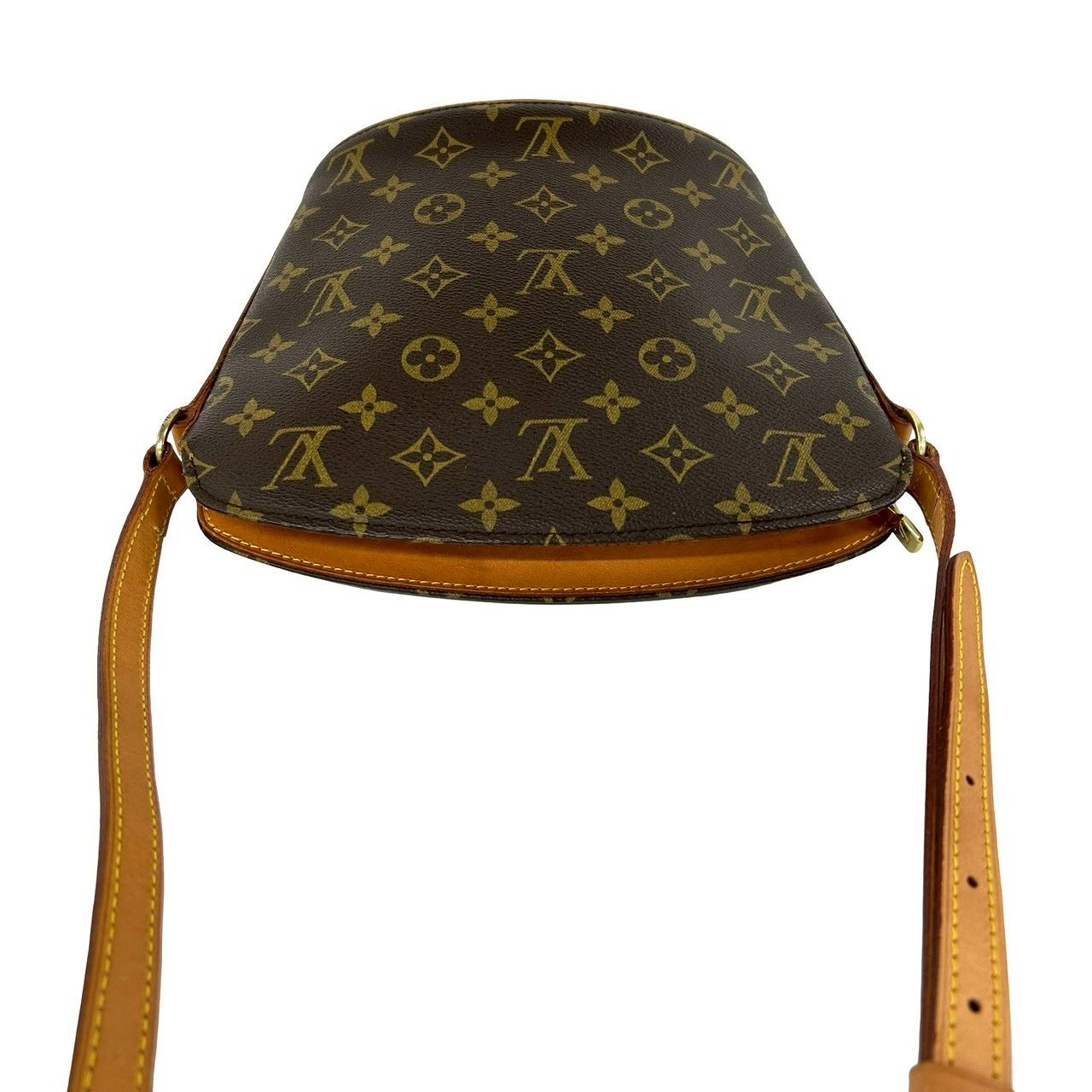 Louis Vuitton Vintage Drew Monogram Leather Shoulder Bag Pochette Brown — view 4