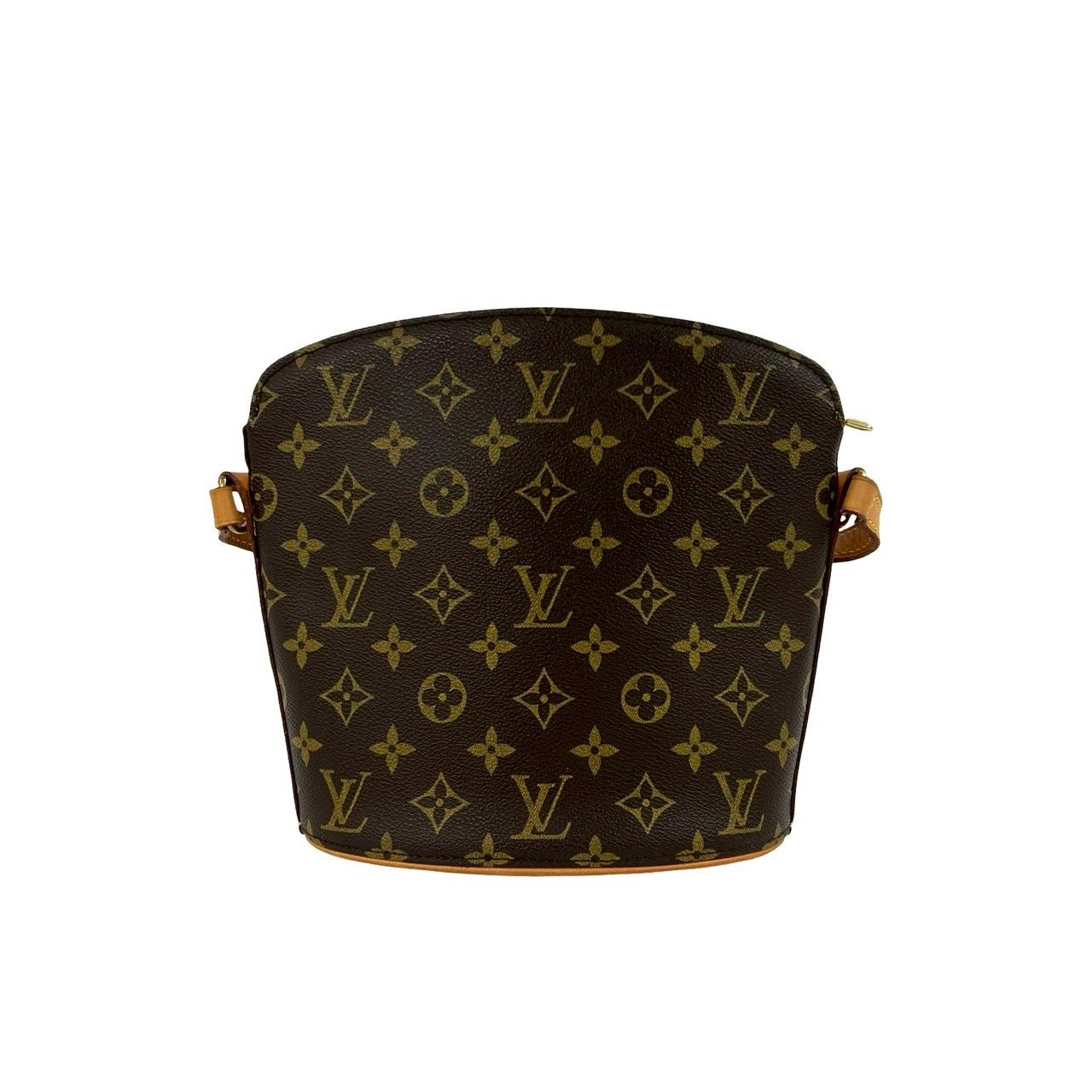 Louis Vuitton Vintage Drew Monogram Leather Shoulder Bag Pochette Brown — view 3