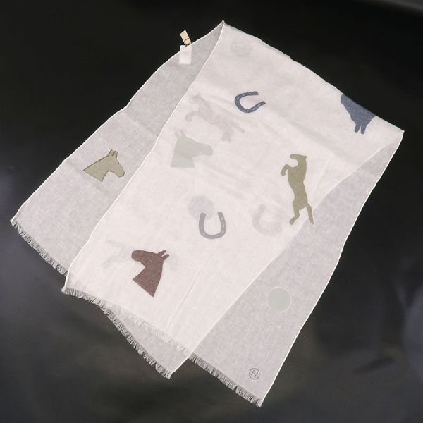 Hermes Scarf White