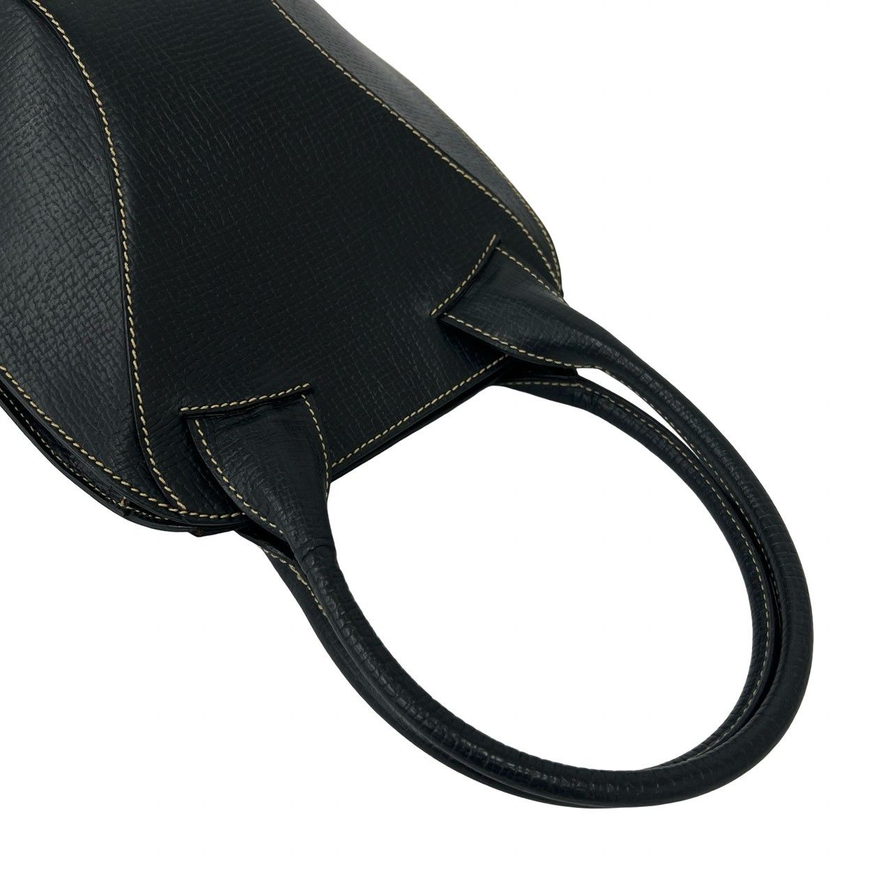 Loewe Vintage Logo Embossed Leather Mini Tote Boston Bag Navy — view 4